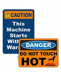 Machine safety signs